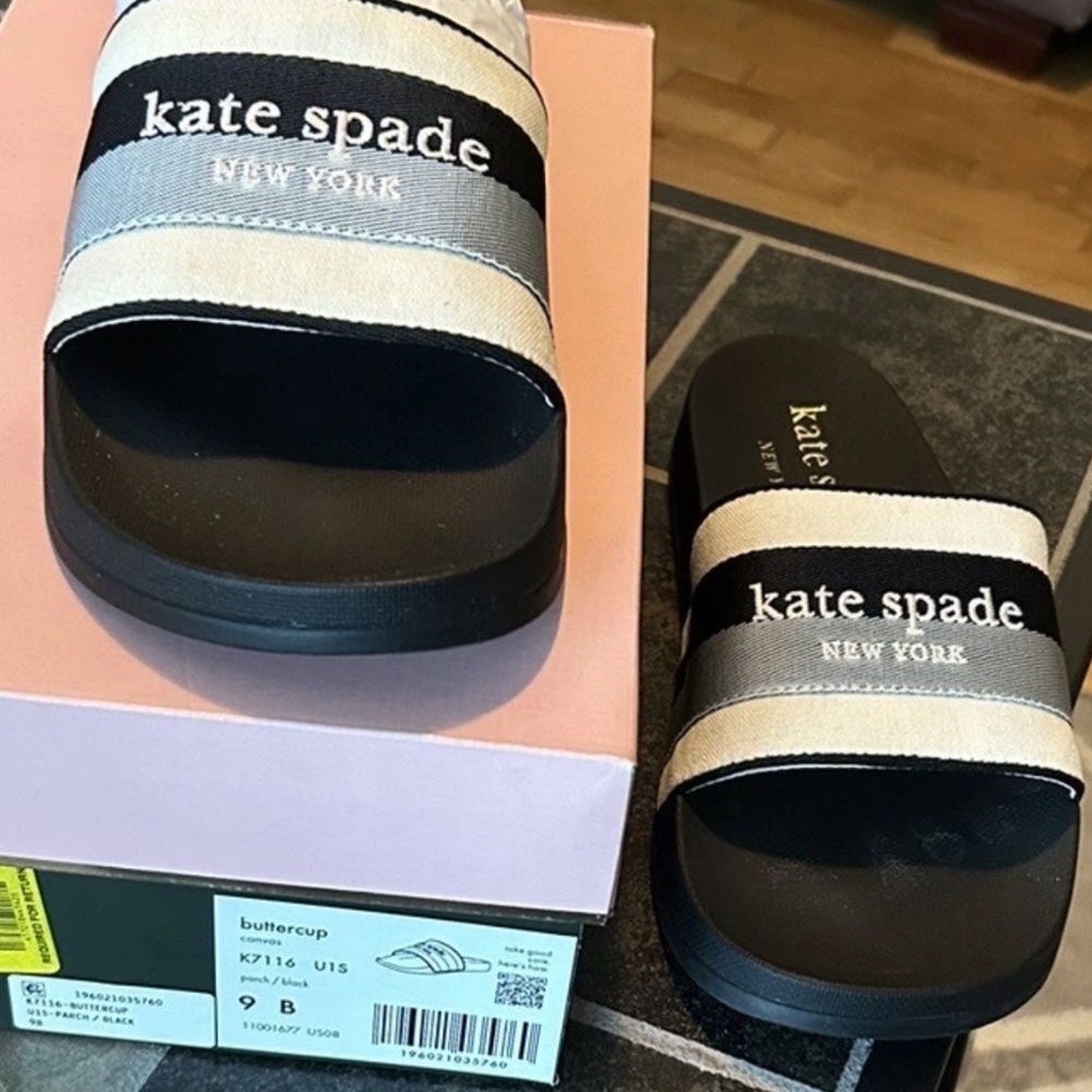 Kate Spade Monochrome Slide Sandals - Picture 2 of 3